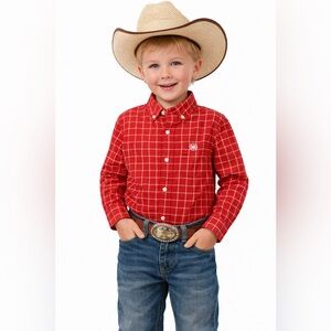 NWT! Panhandle Select Red Plaid Western Button Up Shirt XS/4
